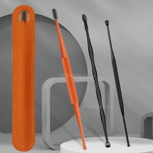 실리콘 귀지 리무버 휴대용 귀 클리너 스테인리스 스틸 2 헤드 귀이개 큐렛