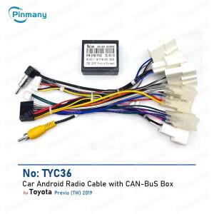 자동차 라디오 케이블 어댑터 안드로이드 헤드 유닛 전원 와이어 하네스 커넥터 Toyota Previa 2019 용 CAN