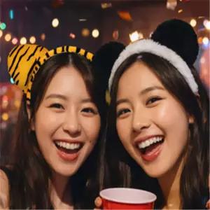 정그리마켓 동물 머리띠 판다 호랑이 양 캐릭터머리띠