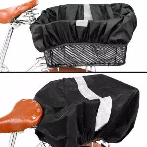 자전거 바구니 방수 커버 전기 오토바이 안쪽 안감 보호 반사 스트립이 있는 야외 배낭 레인 2PCS