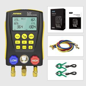 냉매 디지털 매니폴드 HVAC LM120+ 진공 압력 온도 누출 테스터 에어컨 냉장고 진단기