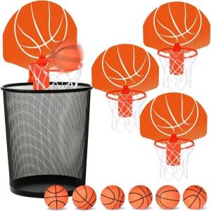 Honoson 3 세트 실내 쓰레기통 농구 게임 세트에는 후프에 미니 클립 개와 백보드 6 인플레이터 볼 펌프