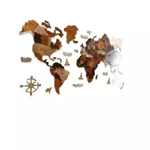 입체 세계지도 벽면 사이즈 방꾸미기 3D 거실 사무실 소형 장식품 단색 150x90