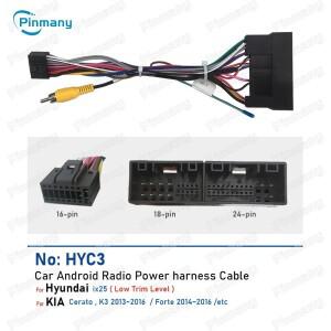 자동차 라디오 케이블 어댑터 안드로이드 헤드 유닛 오디오 전원 와이어 하네스 소켓 커넥터 HYC3 for Hyun