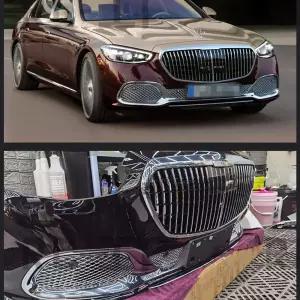 벤츠 W223 S클래스 21 프론트 레이싱 페이스리프트 그릴 상단 블랙 브라부스 호환