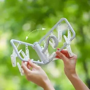 (색상 색상/화이트 집게포함)여행용건조대 양말 속옷걸이 폴딩 가방수납