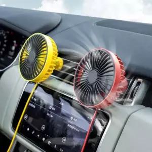 USB 3단계 바람세기 미니 LED선풍기 차량용 송풍구 LED 무드등 선풍기