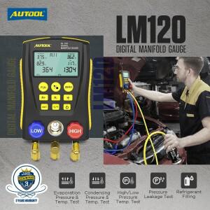 LM120 냉동 매니폴드 디지털 HVAC 냉매 진공 압력 온도 자동차 에어컨 테스터