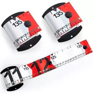 Tellegloww 2개 53/135cm 낚시 자 방수 측정 도구 물고기 테이프 휴대용 롤업 접이식 참치 말린 상어 마이