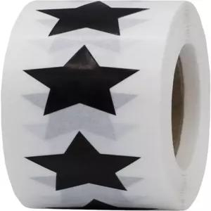 블랙 스타 스티커 3/4 롤당 500개의 세미 글로스 라벨 - 학교 사무실 가정 및 개인용 보상 시스템 장식