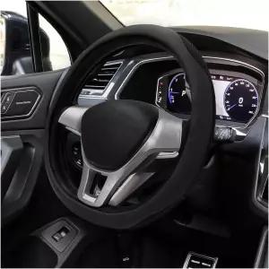 MTRPS 자동차 스티어링 휠 커버 가죽 통기성 아이스 실크 오토 랩 미끄럼 방지 안감 스크래치 탄성 보호대