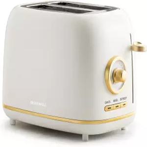 쿼스웰 2-슬라이스 토스터 와이드 슬롯 7가지 빵 그늘 설정 스테인리스 스틸 베이글 취소 및 해동 기능