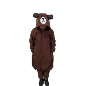 잠옷홈웨어 플리스 베어 남녀 파자마 캐릭터 올인원 브라운 홈웨어 심쿵신상