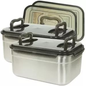 [NS홈쇼핑]올품락 포스코 STS304 밀폐용기 김치통 더블핸디 누름독 10L(그레이) x 2개..