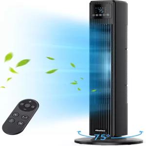 침실용 애볼리 타워 선풍기 리모컨이 있는 조용한 바닥 4단 속도 4모드 27피트/초 12시간 타이머 2024년