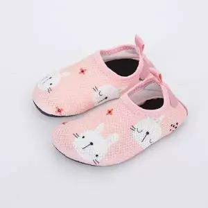 유아 아쿠아슈즈 토끼 패턴 핑크 논슬립 워터슈즈 물놀이 신발 해변 수영장 여름