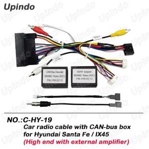 현대 산타페 IX45 헤드 유닛 스테레오 전원 케이블 커넥터용 CANbus 박스가 있는 자동차 안드로이드 라디오