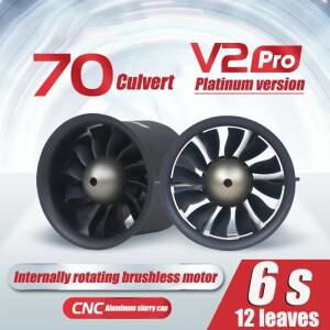 FMS 70mm 덕트 팬 EDF 제트 6S Pro V2 12 블레이드 3060 KV1900 모터 RC 비행기 항공기 비행기 엔진 전원