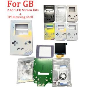 Gameboy GB DMG GBO 용 새로운 2.45 인치 고휘도 IPS LCD 스크린 렌즈 IPS 하우징 쉘 세트로 LCD 스크린 키