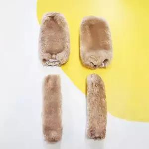 겨울용 오토바이 핸들 털 커버(베이지) 자전거 킥보드 오토바이 핸들 커버 카바 방한용품 방한