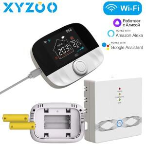 Tuya WiFi 온도 조절기 RF 무선 수신기 스마트 원격 온도 컨트롤러는 물 가스 보일러 용 Alexa Google 홈과