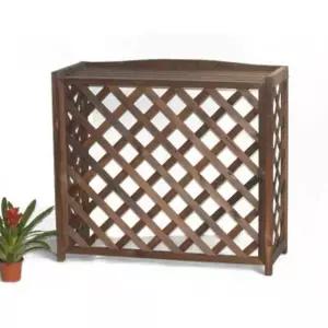 에어컨실외기덮개 차양막 선반 내부길이80폭30높이70-브라운A 나무 원목 케