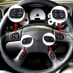 LED 라이트 스티어링 휠 라디오 소스 스위치 GMC 유콘 허머 H2  호환 아발란시 실버라도 타호 1999442