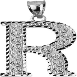 925 스털링 실버 이니셜 레터 R 참 펜던트 1.25