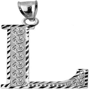 925 스털링 실버 이니셜 레터 L 참 펜던트 1.25