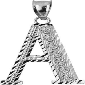 클래다 골드 .925 스털링 실버 이니셜 레터 A 참 펜던트 1.25