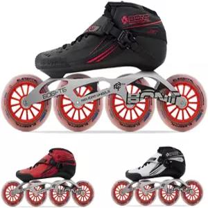 본트 제트 인라인 스피드 스케이트 - 탄소 섬유 부츠 엘리멘탈 휠 ABEC7 베어링이 포함된 열 성형 레이싱
