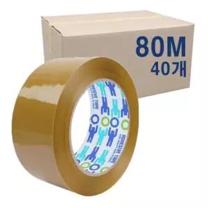 포장테이프 우림 OPP 박스 테이프 황색(미색) 1박스 50mmX80M