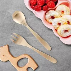 유아납작세트 방짜유기 수저포크 어린이숟가락 유아용 수저세트 젓가락 수저 숟가락