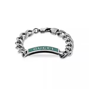 구찌 YBA678712001 태그 애나멜 로고 실버 팔찌