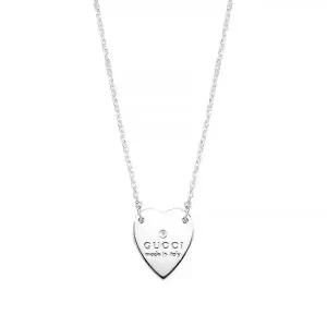 구찌 YBB223512001 트레이드마크 하트 실버 목걸이