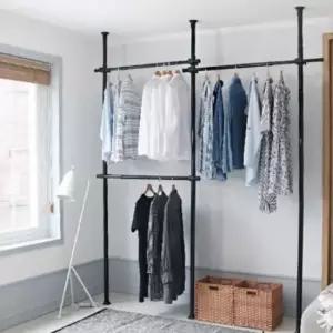 [생활] 기둥식 행거 25mm 3단 스탠딩옷걸이 기둥행거