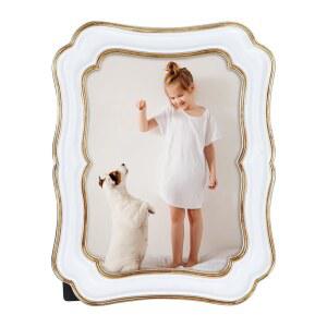 PHAREGE 5x7 빈티지 액자 화이트 골드, 사진용 화려한 앤티크 액자, 테이블탑 세로 또는 가로 디스플레이용 레트로 1팩