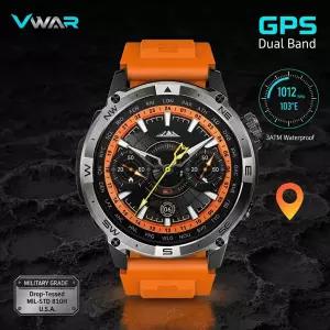 호환 샤오미호환 VWAR ACE 군용 스마트워치 남성용 전술 GPS 스마트워치 2025 50m 방수 내장 GPS 블루투스