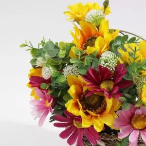 해바라기 모듬 조화바구니 화동바구니 벽걸이장식