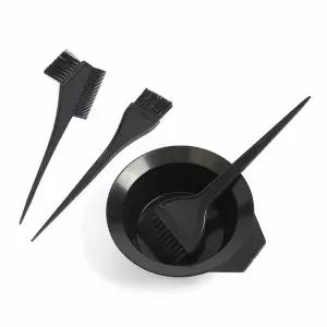 염색 도구 4p 블랙 셀프 일자 솔 뿌리 빗 집에서 볼 하기 탈색