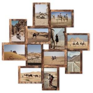 J.M.Deco 12 오프닝 콜라주 액자 벽 장식, 금속 후크가 달린 4x6 액자, 가정 장식용 세트, 결혼 선물, 원피스 골드