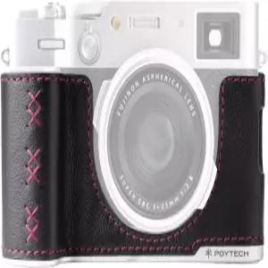 후지필름 X100 VI용 PGYTECH 정품 가죽 카메라 하프 케이스 그립 핸들이 통합된 레트로 스타일 보호대