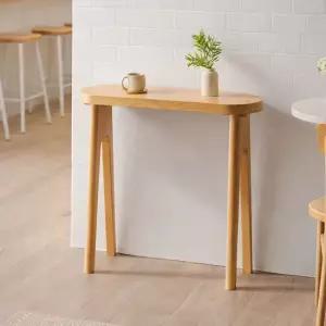 리코 소나무원목 타원형 콘솔 테이블 800