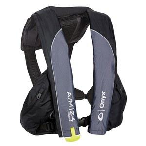 오닉스 A/M24 디럭스 자동/수동 팽창식 구명조끼, 해안경비대 승인, 로우 프로파일, 컴팩트 디자인, 수동 컨버터블 인플레이션 옵션