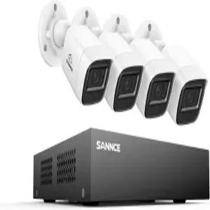 SANNCE 8CH 1080P 가정용 감시 카메라 시스템 및 4 * TVI 방풍 CCTV 간편한 원격 접근 유선 실외