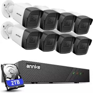 ANKE H500 3K 5MP 포 카메라 시스템(오디오 포함) 8CH H.265+ NVR(2TB HDD 7/24 레코딩 8pcs 유선 실외 IP
