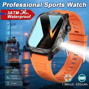 호환   남성 스마트 워치 HD 블루투스 통화 피트니스 시계 3ATM IP68 수영 방수 스포츠 스마트워치 IOS 안