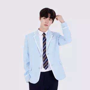 교복몰 베이비 블루 화이트라인 남자 자켓 교복 학생