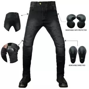 호환   로드 레이싱 블루 팬츠 블랙 남성용 모토 진 모토크로스 그레이 팬츠 CE 보호 기능 포함 바이크 바