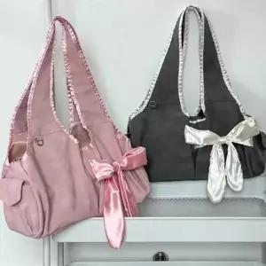 리본 디테일 패브릭 숄더 가방 스트랩 연결형 6SS